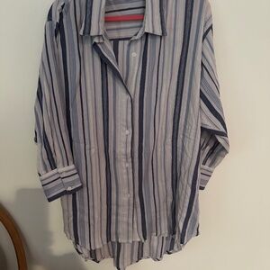 WHISPERS NEW YORK TUNIC SHIRT COVERUP SZ L